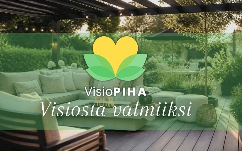 Pihasuunnittelu ja terassirakentaminen – VisioPiha – pergola, pihakalusteet ja pihavalaistus kesäisessä puutarhassa